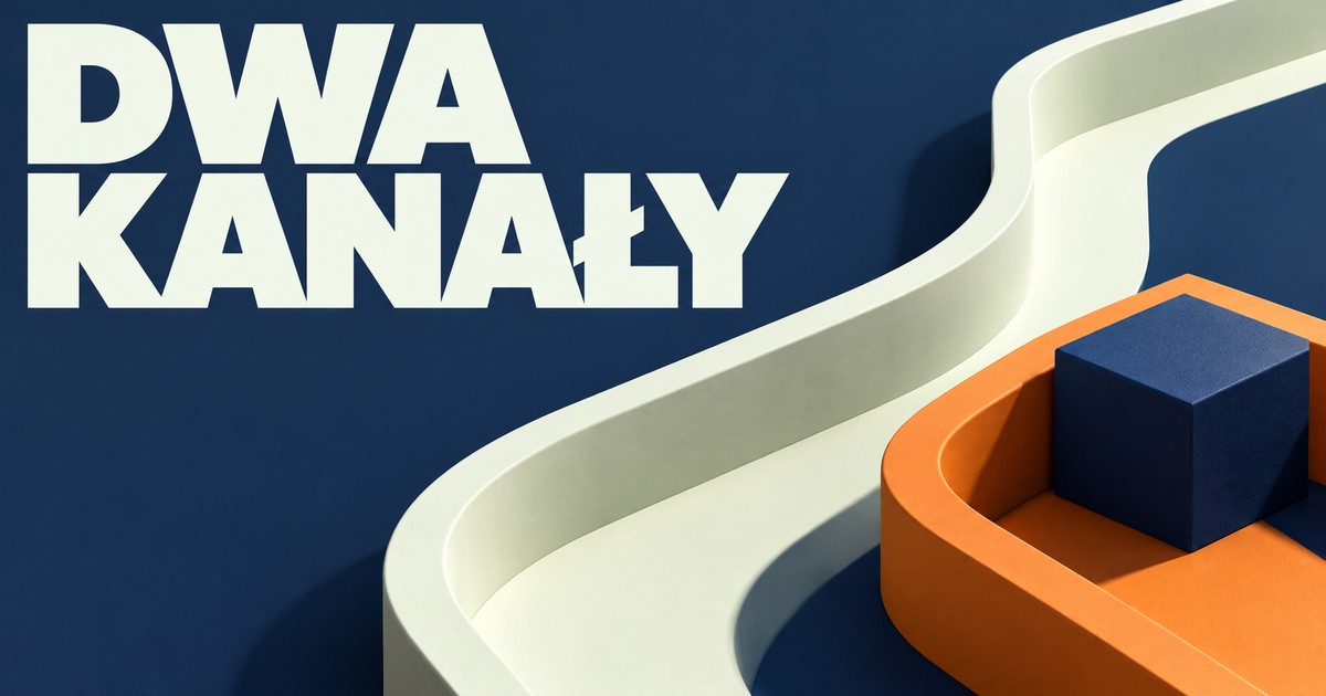 Na granatowym tle dwa matowe tory rozchodzą się, jeden jasny pozostaje otwarty, drugi pomarańczowy jest zasłonięty blokiem.